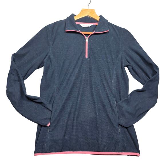Orvis Navy Fleece Quarter Zip Jacket Size Small - Picture 1 of 6